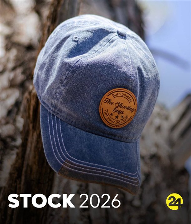 Stock 2026 catalogue cover with a washed denim cap and leather patch